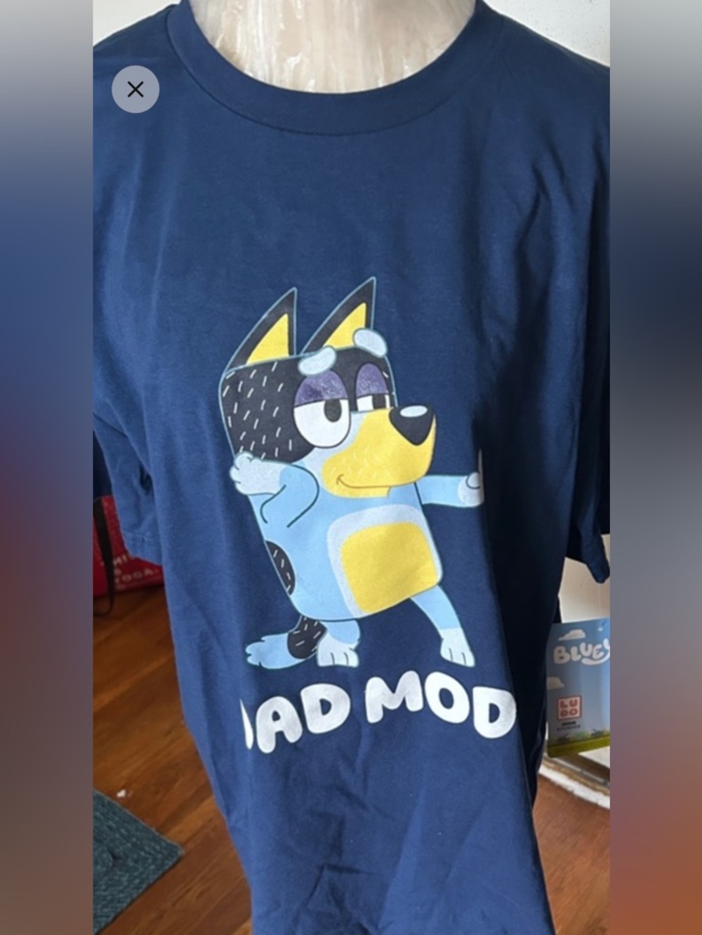 Bluey 'dad  Mod'  T‑Shirt - Navy Blue men  size  xl nwt
